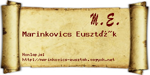 Marinkovics Euszták névjegykártya